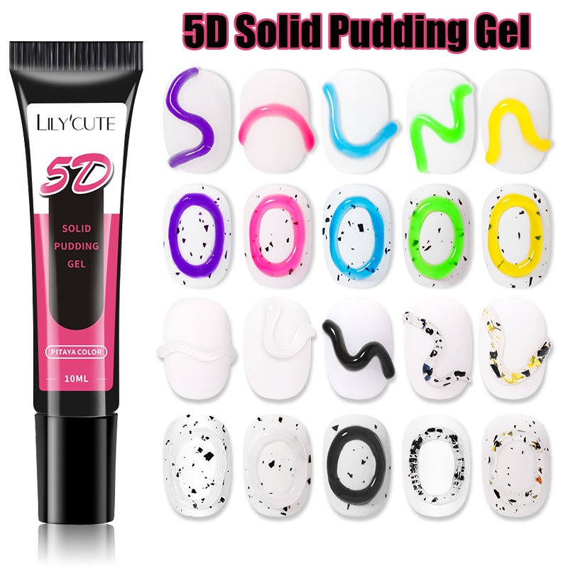 Resin Art Youtube - LILYCUTE 10ml 5D Solid พุดดิ้งเจลเล็บหลอด Emboss