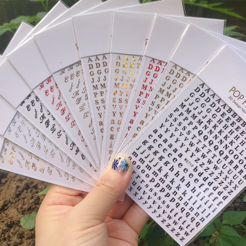 Resin Art Alphabet - สติกเกอร์ตกแต่งเล็บตัวอักษรภาษาอังกฤษ