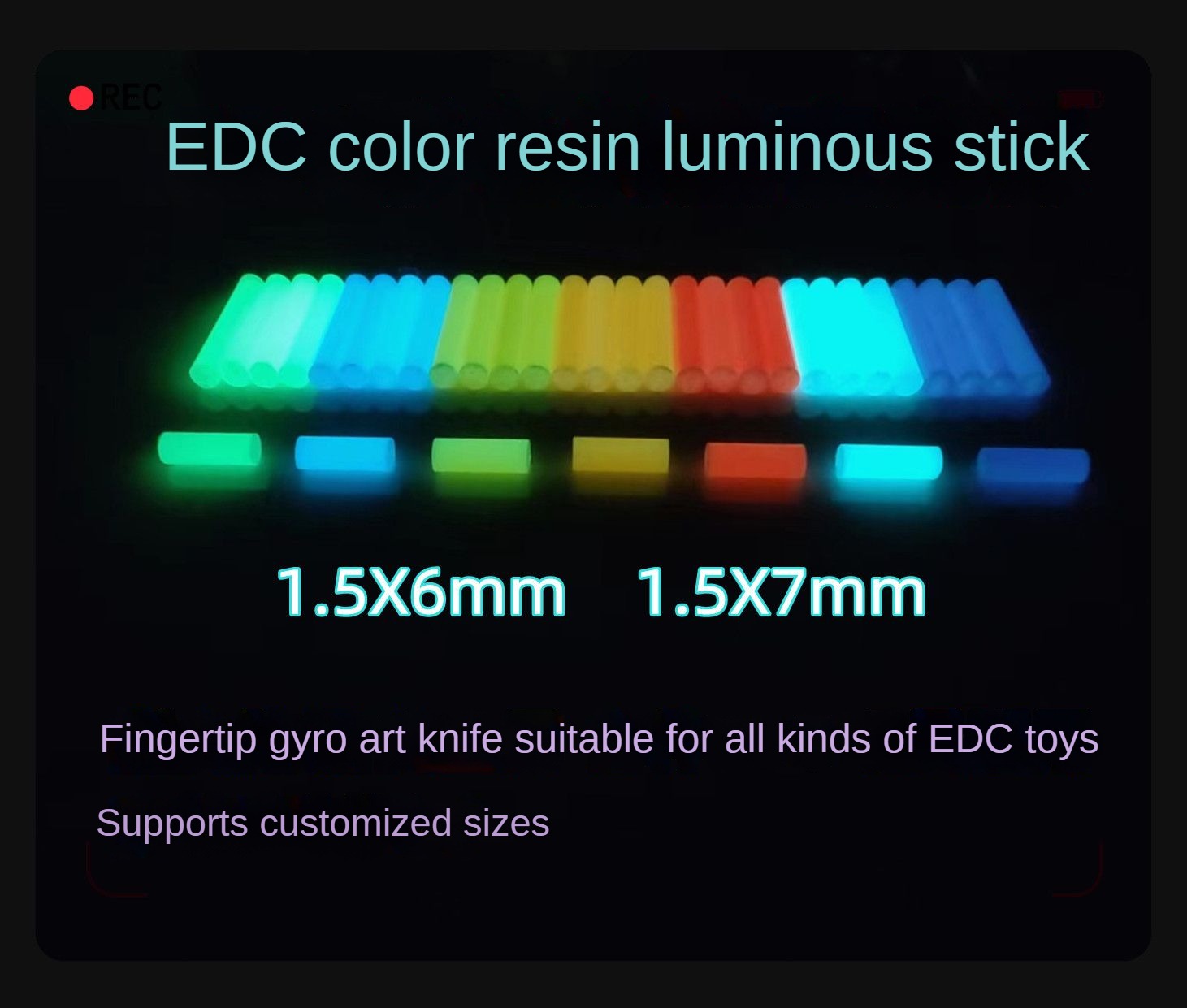 Resin Art Youtube - ไม่ใช่ไทรเทียม1.5 × 6มม. 1.5x7มม. ท่อแสงกลางคืนความสว่างสูงไม่ใช่แก้วทริเทียมศิลปะมีด EDC
