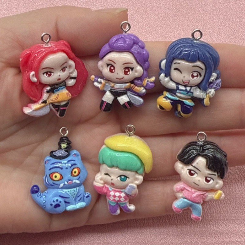 Resin Art Earrings - จี้การ์ตูนเรซิ่น 10 ชิ้น, ต่างหูทำเอง DIY, อุปกรณ์เสริมพวงกุญแจ