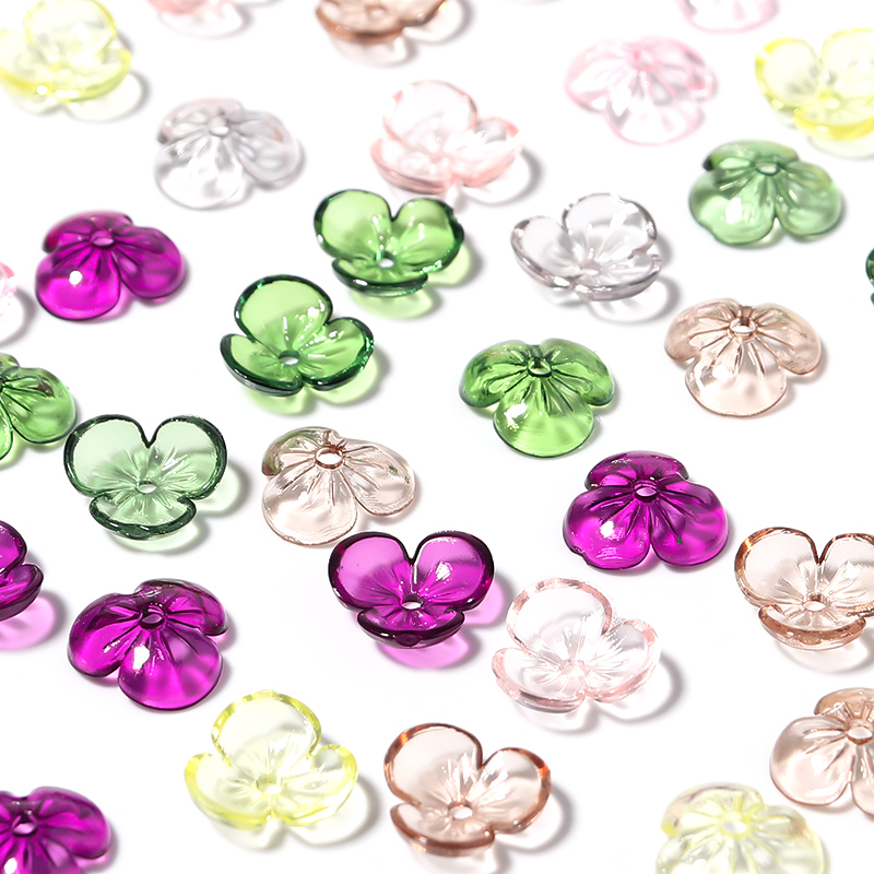 Resin Art For Sale - 20 ชิ้น/ล็อตโปร่งใสเรซิ่นกลีบลูกปัด Blossoms ดอกไม้ Spacer ลูกปัดหมวกลูกปัดแบบหลวมสําหรับเครื่องประดับ