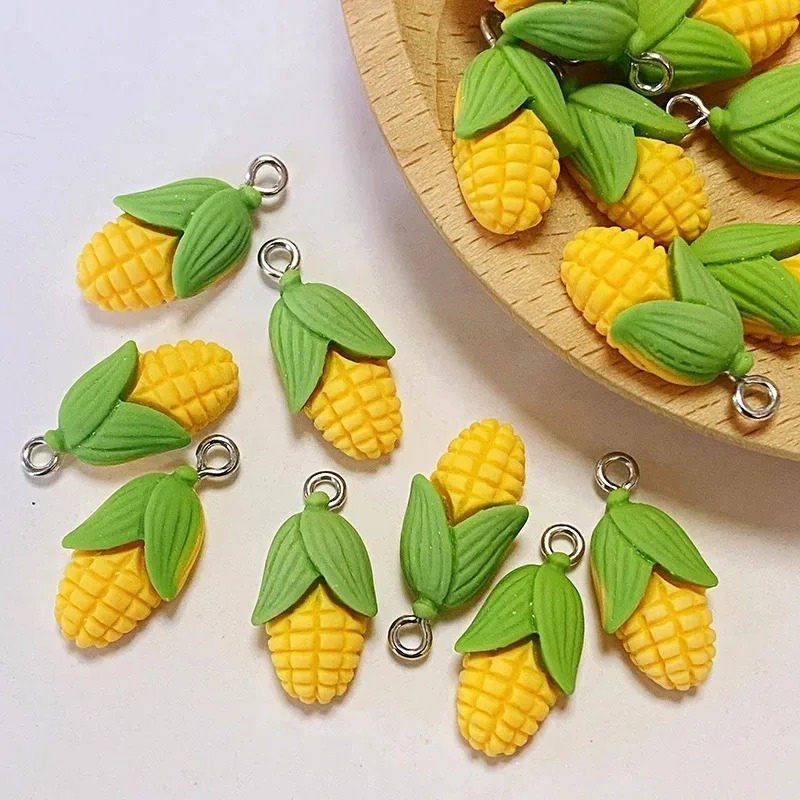 ชาร์มเรซิ่นรูปข้าวโพดและผักขนา - Resin Art Earrings บทวิจารณ์และราคา