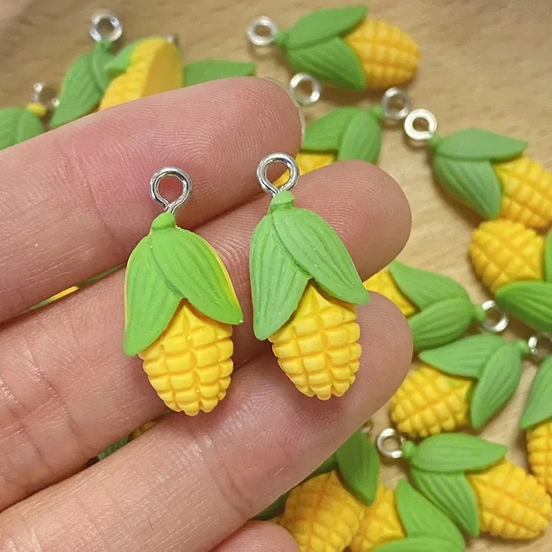 ชาร์มเรซิ่นรูปข้าวโพดและผักขนา - Resin Art Earrings บทวิจารณ์และราคา