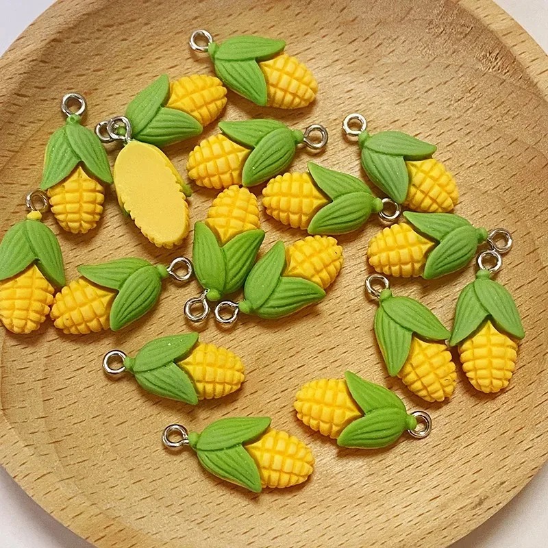 ชาร์มเรซิ่นรูปข้าวโพดและผักขนา - Resin Art Earrings บทวิจารณ์และราคา