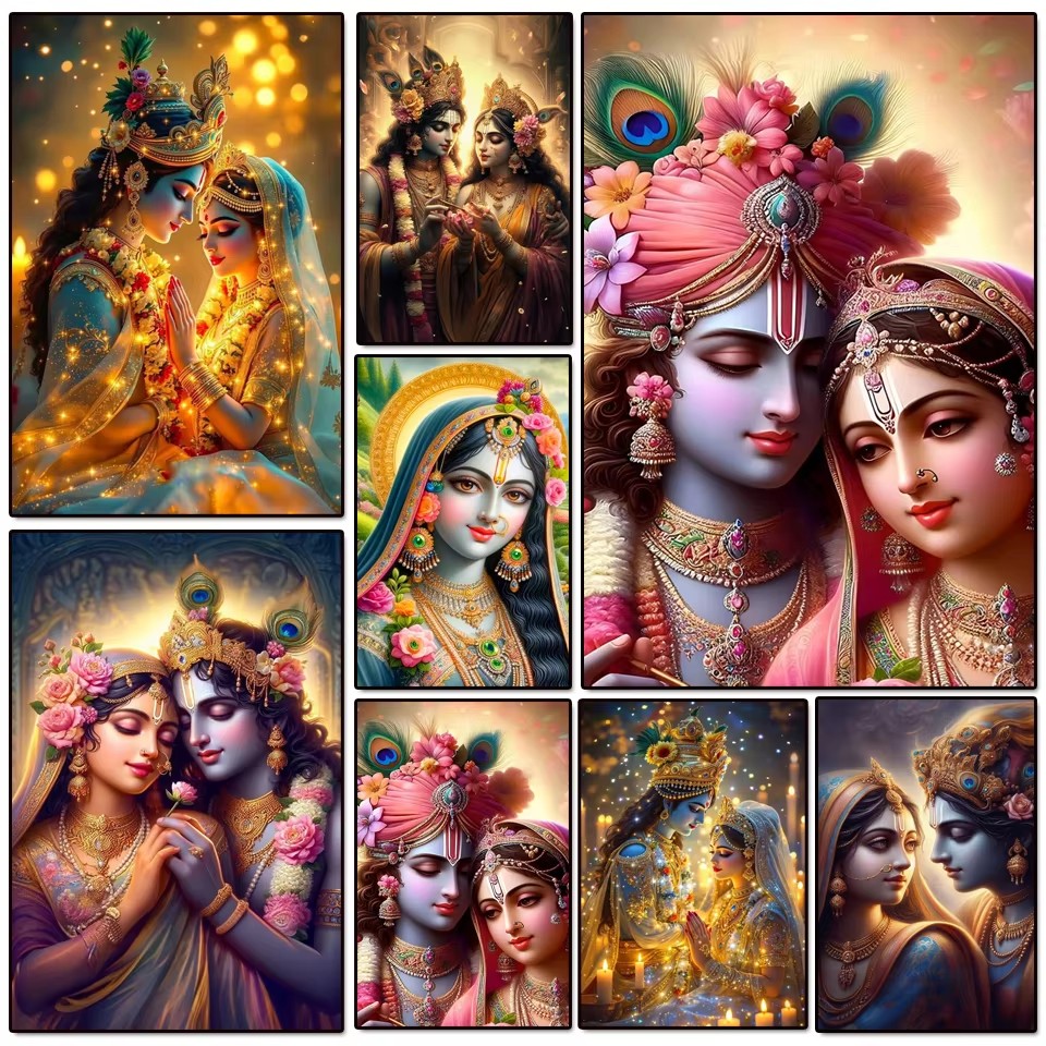 ภาพวาดเพชร 5 มิติ ลายพระราชาแล - Resin Art Radha Krishna บทวิจารณ์และราคา