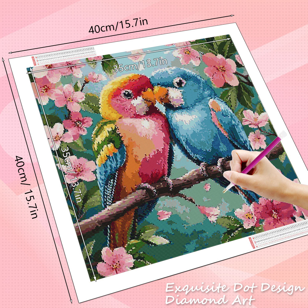 ภาพเพชร HUACAN ลายดอกไม้ นก สั - Resin Art With Rose บทวิจารณ์และราคา