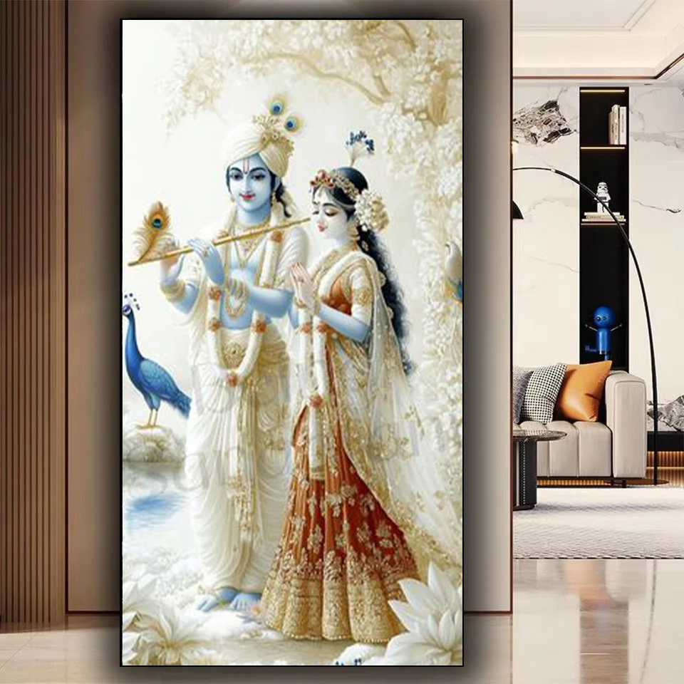 พระเจ้าอินเดีย Radha Krishna ค - Resin Art Radha Krishna บทวิจารณ์และราคา