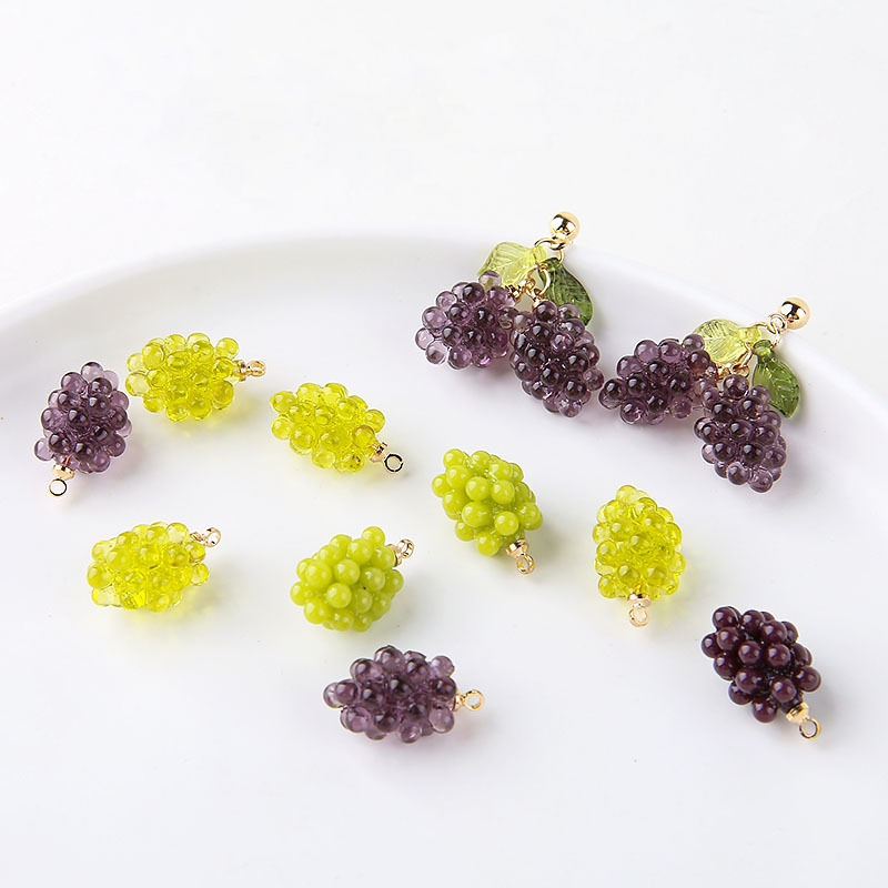 ชาร์มเรซิ่นรูปองุ่นน่ารัก 6 ชิ - Resin Art Earrings บทวิจารณ์และราคา