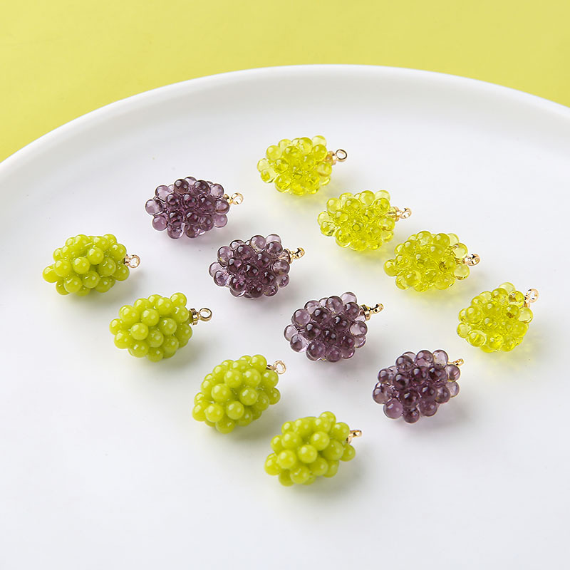 ชาร์มเรซิ่นรูปองุ่นน่ารัก 6 ชิ - Resin Art Earrings บทวิจารณ์และราคา