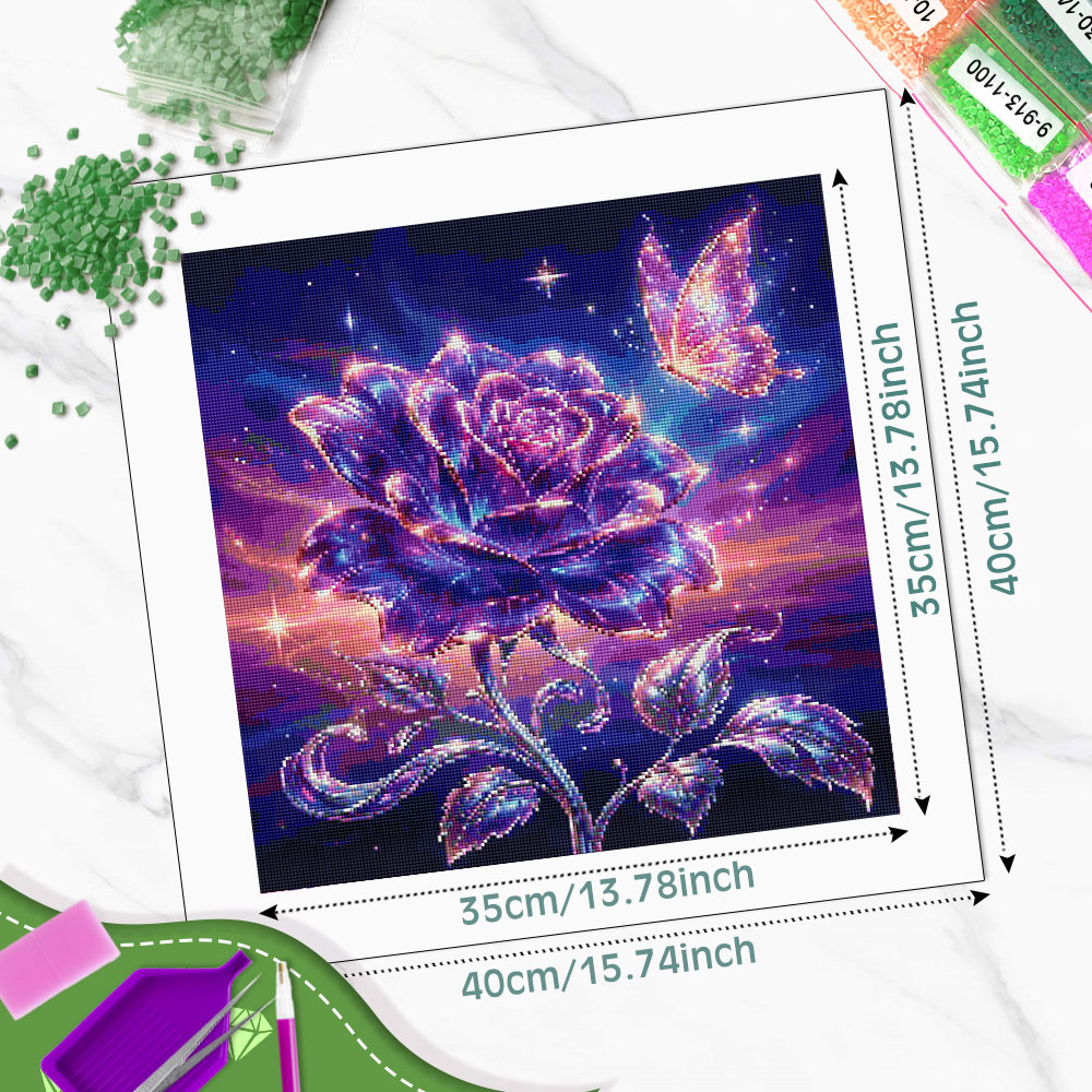 ภาพวาดเพชรทรงกลมเต็มรูปแบบ Hua - Resin Art With Rose บทวิจารณ์และราคา