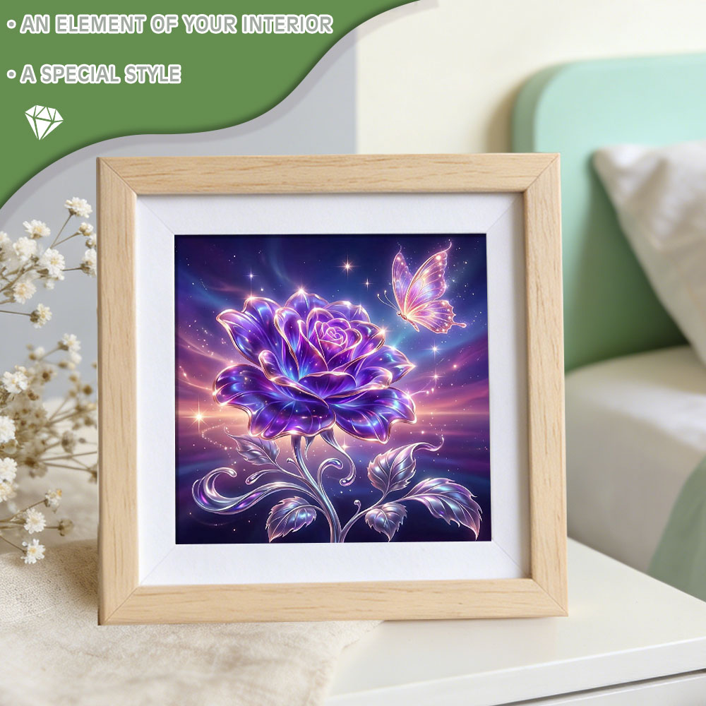 ภาพวาดเพชรทรงกลมเต็มรูปแบบ Hua - Resin Art With Rose บทวิจารณ์และราคา