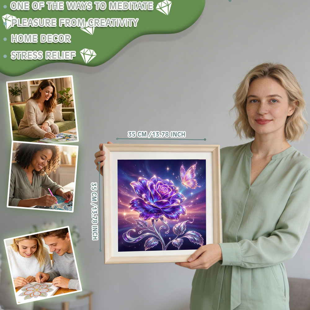 ภาพวาดเพชรทรงกลมเต็มรูปแบบ Hua - Resin Art With Rose บทวิจารณ์และราคา