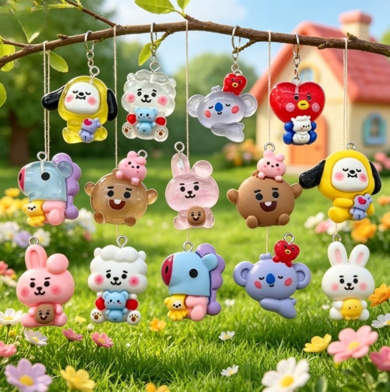 ชุด 7 ชิ้น BT21 ชาร์มการ์ตูนเร - Resin Art Earrings บทวิจารณ์และราคา