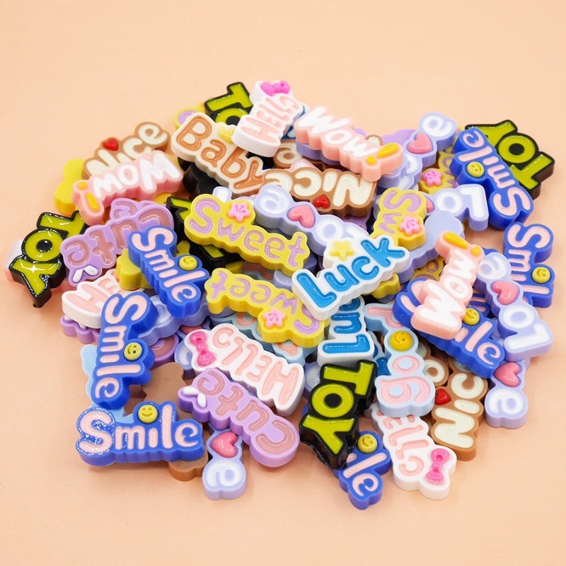 10ชิ้นหลังแบนน่ารักว้าวโชคดีตั - Resin Art Alphabet บทวิจารณ์และราคา