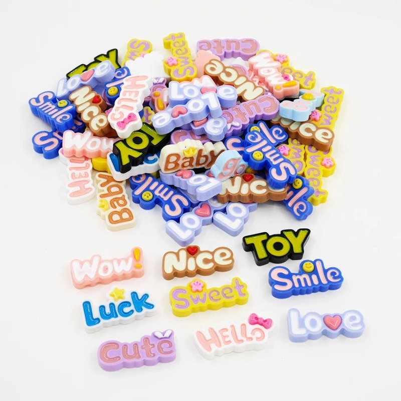 10ชิ้นหลังแบนน่ารักว้าวโชคดีตั - Resin Art Alphabet บทวิจารณ์และราคา