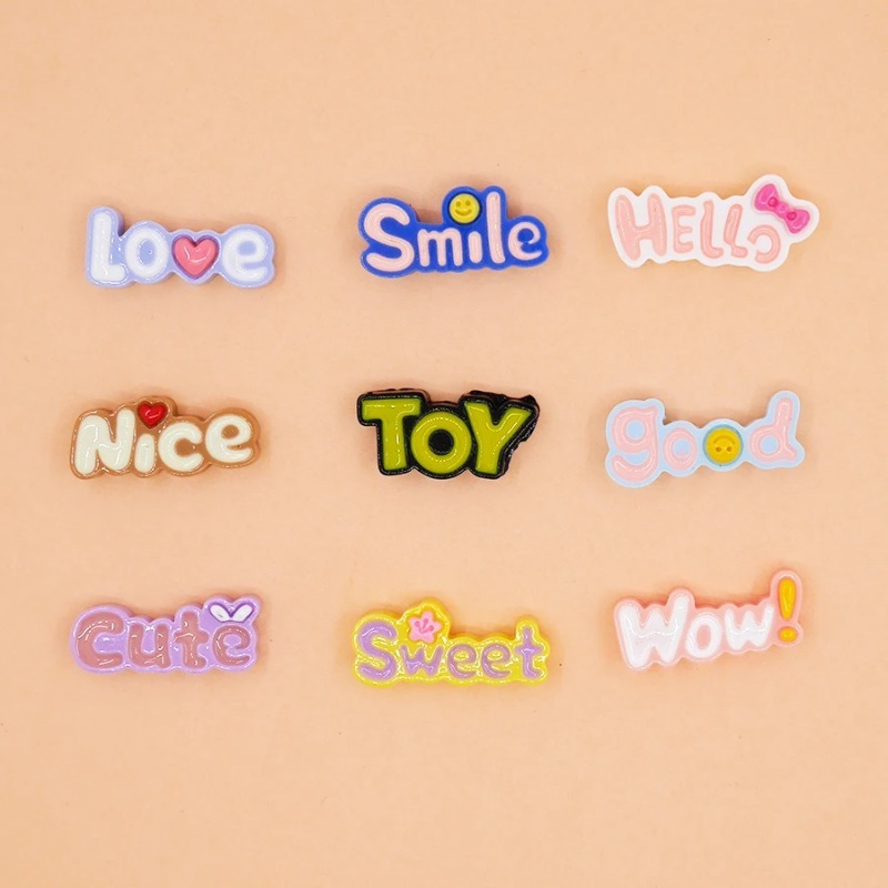 10ชิ้นหลังแบนน่ารักว้าวโชคดีตั - Resin Art Alphabet บทวิจารณ์และราคา