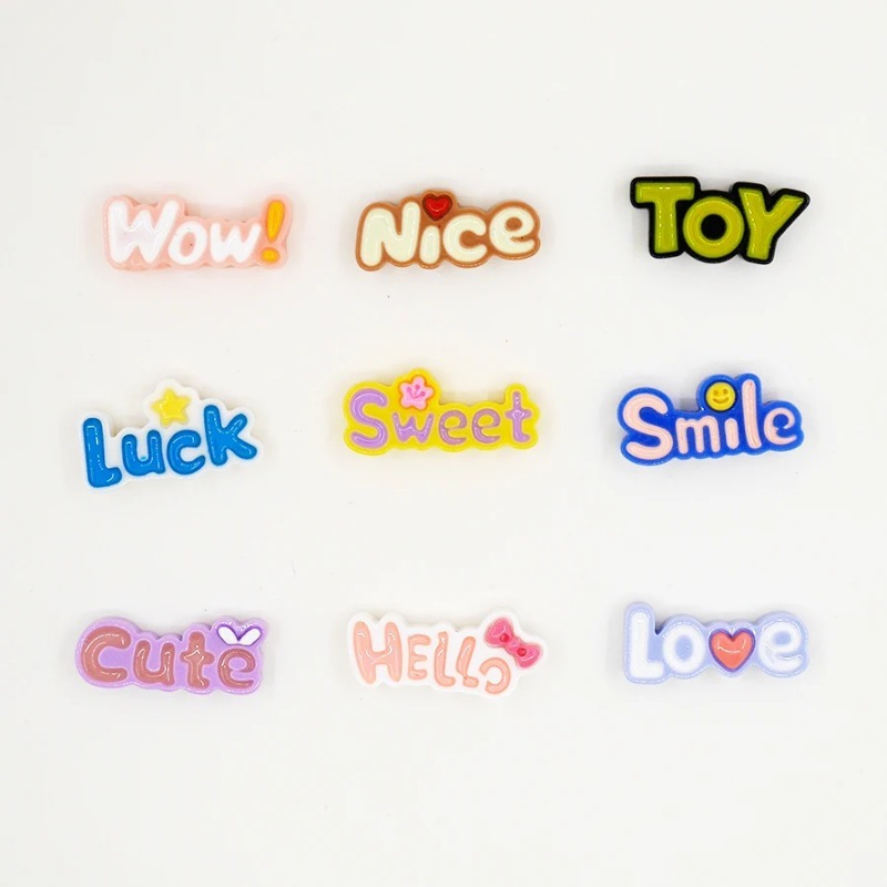 10ชิ้นหลังแบนน่ารักว้าวโชคดีตั - Resin Art Alphabet บทวิจารณ์และราคา