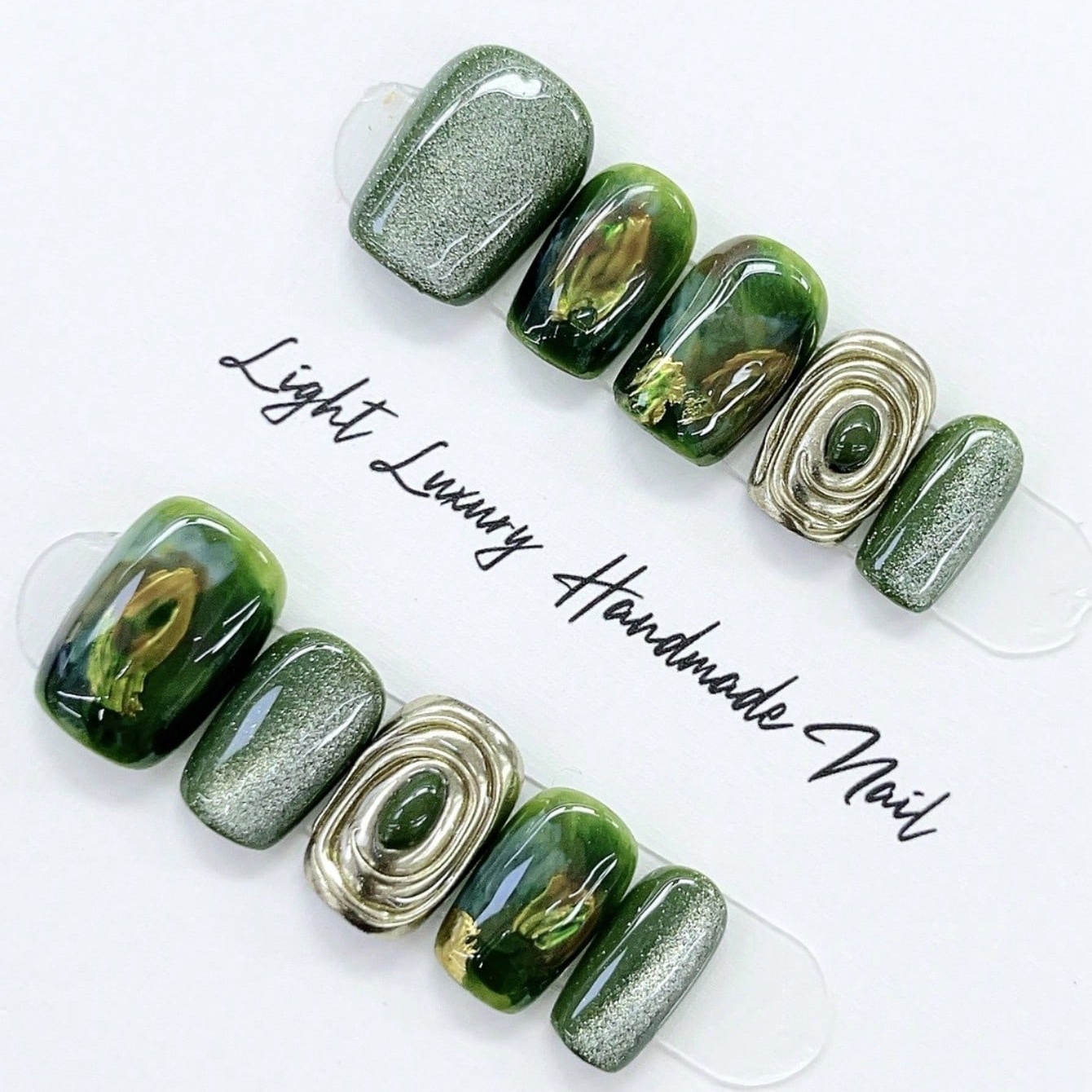 10 ชิ้น ชุดเล็บปลอมทรงสี่เหลี่ - Resin Art And Deco บทวิจารณ์และราคา