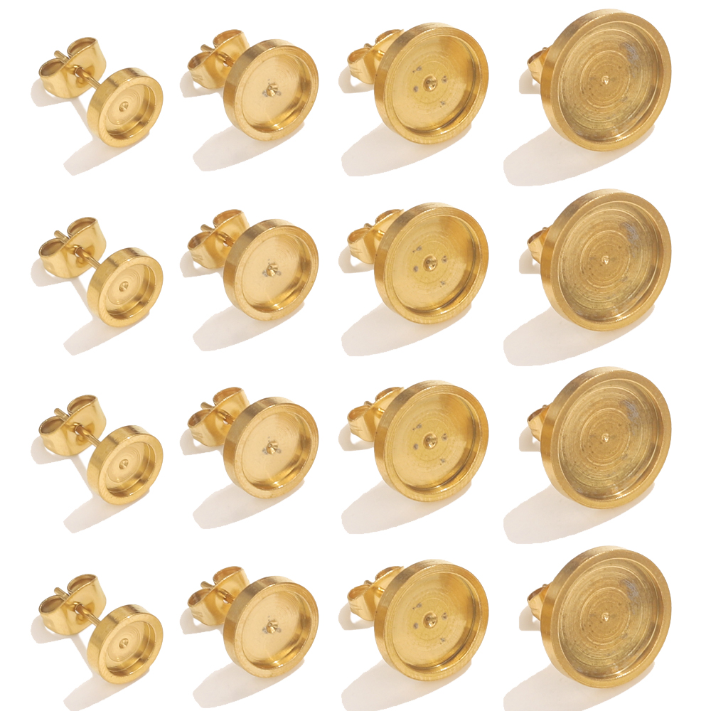 10pcs สแตนเลสสตีลต่างหูสตั๊ดกล - Resin Art Earrings บทวิจารณ์และราคา