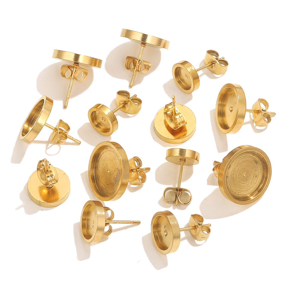 10pcs สแตนเลสสตีลต่างหูสตั๊ดกล - Resin Art Earrings บทวิจารณ์และราคา
